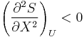 \left(\frac{\partial ^2S}{\partial X^2}\right)_U < 0