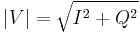  |V| = \sqrt{ I^2 %2B Q^2 } 