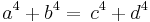 a^4%2Bb^4 =\, c^4%2Bd^4 