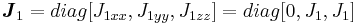 \boldsymbol{J}_1 = diag[J_{1xx},J_{1yy},J_{1zz}] = diag[0,J_{1},J_{1}]