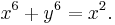 x^6 %2B y^6 = x^2.\,\!