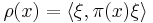 \rho(x)=\langle \xi, \pi(x) \xi \rangle