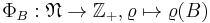 \Phi_B�: \mathfrak{N} \to \mathbb{Z}_{%2B}, \varrho \mapsto \varrho(B)