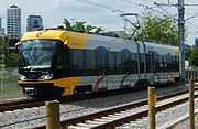 Yellow light rail near Cedar/Riverside