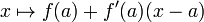 x \mapsto f(a) %2B f'(a)(x-a)