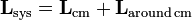 \mathbf{L}_\mathrm{sys} = \mathbf{L}_\mathrm{cm} %2B \mathbf{L}_\mathrm{around\,cm}