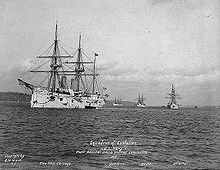 Photograph of four warships