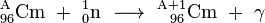 \mathrm{^{A}_{96}Cm\ %2B\ ^{1}_{0}n\ \longrightarrow \ ^{A%2B1}_{\ \ 96}Cm\ %2B\ \gamma}