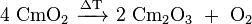 \mathrm{4\ CmO_2\ \xrightarrow {\Delta T} \ 2\ Cm_2O_3\ %2B\ O_2}