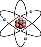 A stylized depiction of a Lithium atom.