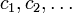 c_{1},c_{2},\dots 