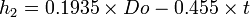 h_{2}=0.1935\times Do-0.455\times t