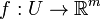 f:U\rightarrow {\mathbb  {R}}^{m}