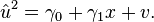 {\hat  {u}}^{2}=\gamma _{0}+\gamma _{1}x+v.\,