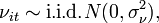 \nu _{{it}}\sim {\text{i.i.d.}}N(0,\sigma _{{\nu }}^{2}),