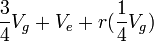 {\frac  {3}{4}}V_{g}+V_{e}+r({{\frac  {1}{4}}V_{g}})