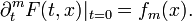 \displaystyle {\partial _{t}^{m}F(t,x)|_{{t=0}}=f_{m}(x).}