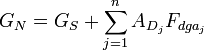 G_{N}=G_{S}+\sum _{{j=1}}^{n}A_{{D_{j}}}F_{{dga_{j}}}