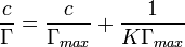 {\frac  {c}{\Gamma }}={\frac  {c}{\Gamma _{{max}}}}+{\frac  {1}{K\Gamma _{{max}}}}