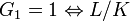 G_{1}=1\Leftrightarrow L/K