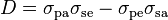 ~D=\sigma _{{{\rm {pa}}}}\sigma _{{{\rm {se}}}}-\sigma _{{{\rm {pe}}}}\sigma _{{{\rm {sa}}}}~