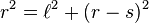 r^{2}=\ell ^{2}+(r-s)^{2}