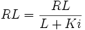 RL={\frac  {RL}{L+Ki}}