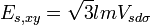 E_{{s,xy}}={\sqrt  {3}}lmV_{{sd\sigma }}