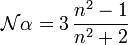 {\mathcal  N}\alpha =3\,{\frac  {n^{2}-1}{n^{2}+2}}