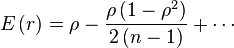 E\left(r\right)=\rho -{\frac  {\rho \left(1-\rho ^{2}\right)}{2\left(n-1\right)}}+\cdots 