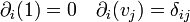 \partial _{i}(1)=0\quad \partial _{i}(v_{j})=\delta _{{ij}}