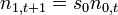 n_{{1,t+1}}=s_{0}n_{{0,t}}