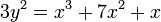 3y^{2}=x^{3}+7x^{2}+x