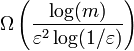 \Omega \left({\frac  {\log(m)}{\varepsilon ^{2}\log(1/\varepsilon )}}\right)