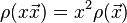 \rho (x{\vec  x})=x^{2}\rho ({\vec  x})