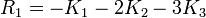 R_{1}=-K_{1}-2K_{2}-3K_{3}