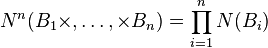 {N}^{n}(B_{1}\times ,\dots ,\times B_{n})=\prod _{{i=1}}^{n}{N}(B_{i})