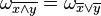 \omega _{{\overline {x\land y}}}=\omega _{{\overline {x}\lor \overline {y}}}\,\!