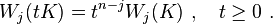 W_{j}(tK)=t^{{n-j}}W_{j}(K)~,\quad t\geq 0~.