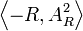 \left\langle -R,A_{R}^{2}\right\rangle 