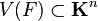 V(F)\subset {{{\mathbf  {K}}}}^{n}