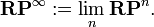 {\mathbf  {RP}}^{\infty }:=\lim _{n}{\mathbf  {RP}}^{n}.