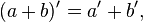 (a+b)'=a'+b',