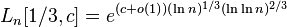 L_{n}[1/3,c]=e^{{(c+o(1))(\ln n)^{{1/3}}(\ln \ln n)^{{2/3}}}}