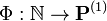 \Phi :{\mathbb  {N}}\to {\mathbf  {P}}^{{(1)}}