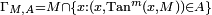 \scriptstyle \Gamma _{{M,A}}=M\cap \{x:(x,{\mathrm  {Tan}}^{m}(x,M))\in A\}