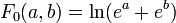 F_{0}(a,b)=\ln(e^{{a}}+e^{{b}})