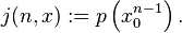 j(n,x):=p\left(x_{0}^{{n-1}}\right).