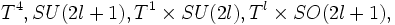 T^{4},SU(2l+1),T^{1}\times SU(2l),T^{l}\times SO(2l+1),