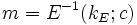 m=E^{{-1}}(k_{E};c)